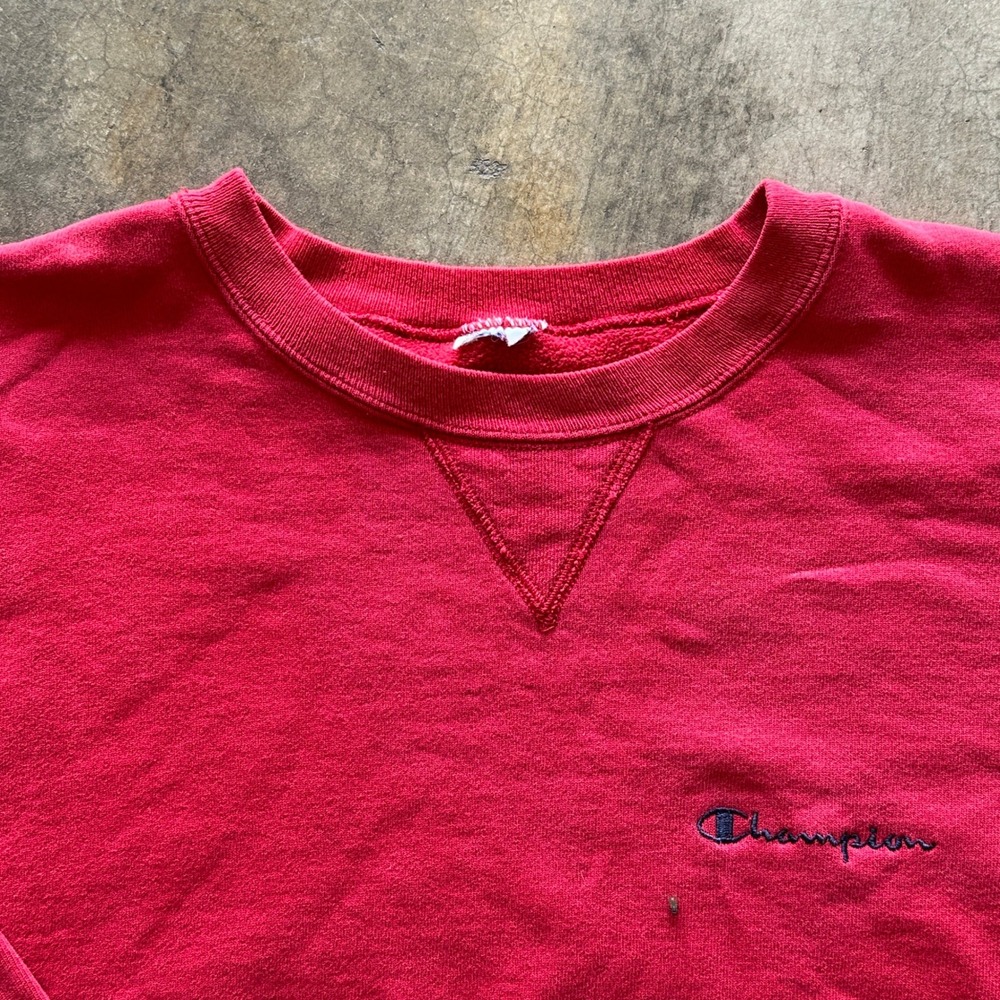 Vintage Champion Embroidered Logo Crewneck‎ Sweatshirt Menswear